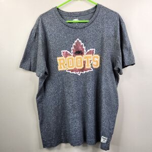 Roots Canada Mens Space Dyed Maple Leaf Short Sleeve Graphic Tee Large